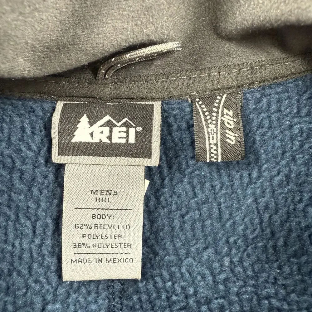 REI Vest Men 2XL Blue Polyester Full Zip Outdoors‎ Hiking Exploring Sleeveless.